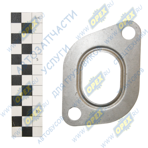 245-1008026 Прокладка (сталь) С/Ф; 75х115; 2отв.ф13; внутр.овал, выпуск.трубы(коллектора) Techno Drive